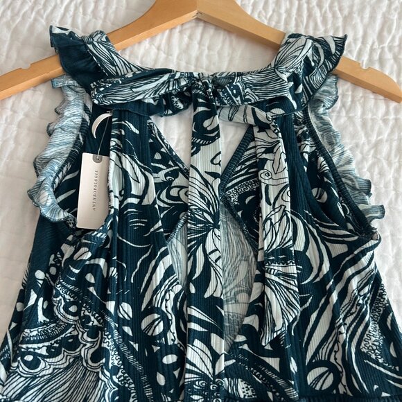 NWT Anthropologie Plunge V-Neck Ruffle A-Line Dress - Picture 3 of 5